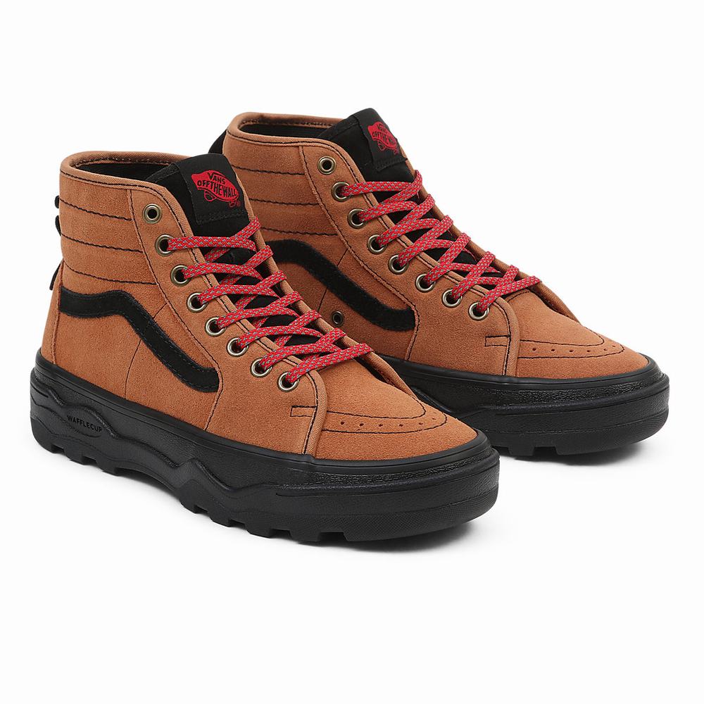 Men\'s Vans Sentry Sk8-Hi WC Sneakers Brown | USA58609