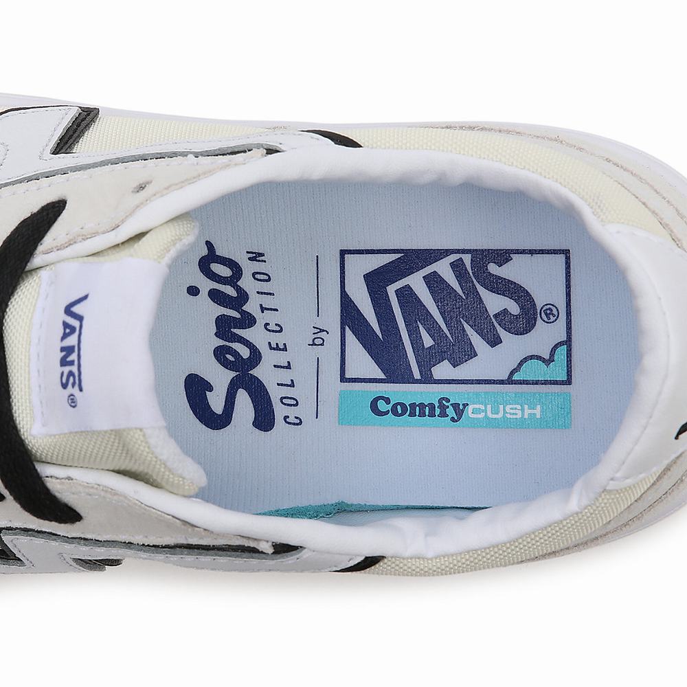 Men's Vans Serio Collection Lowland ComfyCush Sneakers White | USA42697