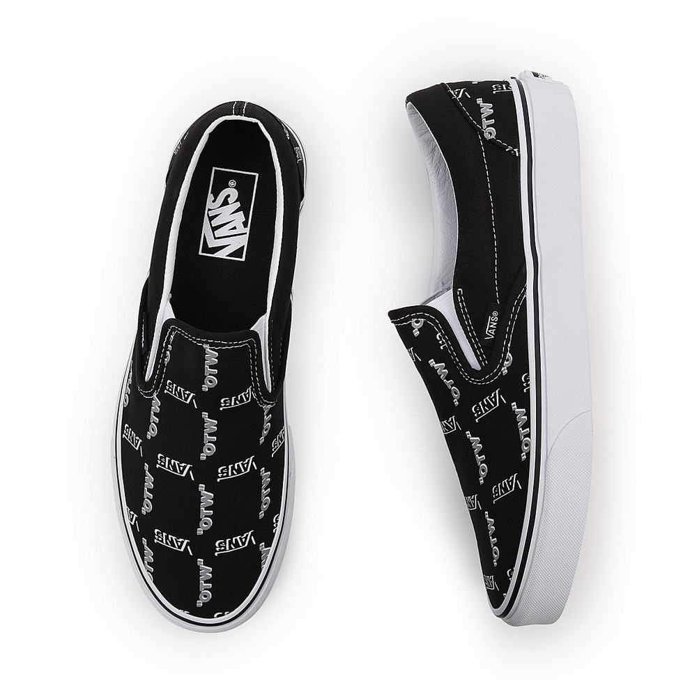 Men's Vans Shadow Vans Classic Slip On Shoes Black | USA98304