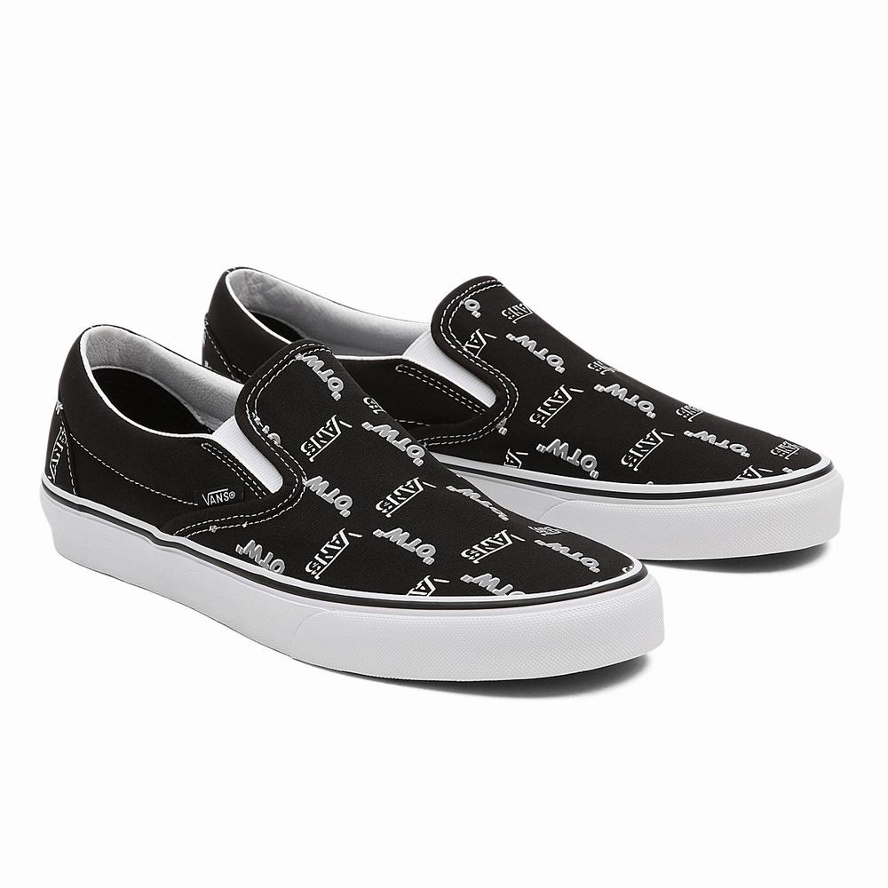 Men\'s Vans Shadow Vans Classic Slip On Shoes Black | USA98304