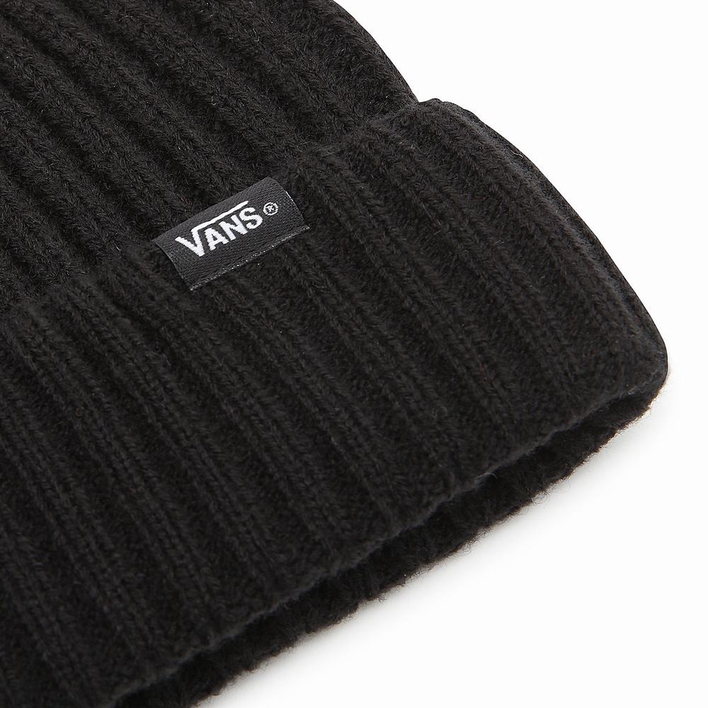 Men's Vans Shallow Cuff Beanie Black | USA52371