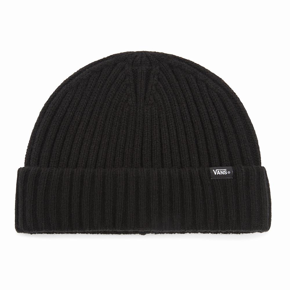 Men\'s Vans Shallow Cuff Beanie Black | USA52371