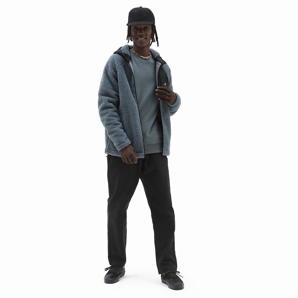 Men's Vans Sherpa Hoodie Blue / Black | USA87064