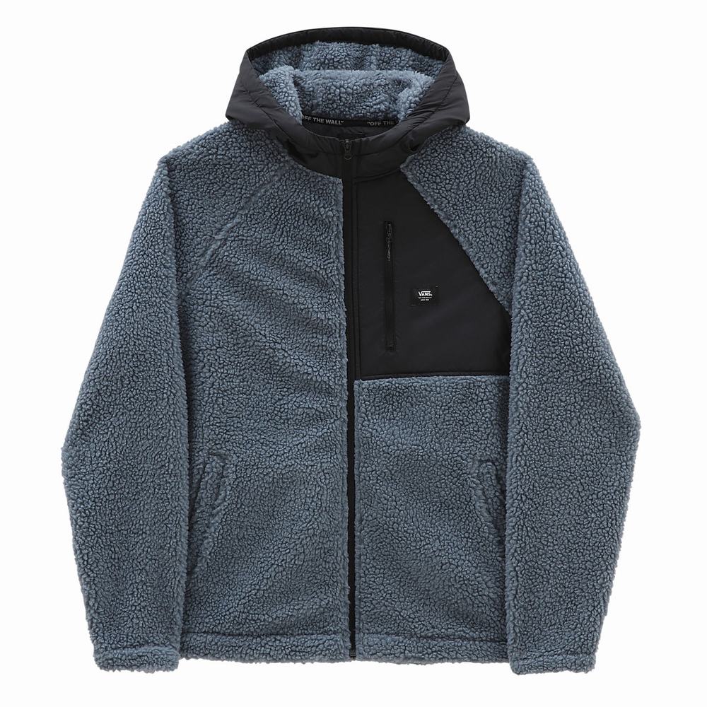 Men's Vans Sherpa Hoodie Blue / Black | USA87064