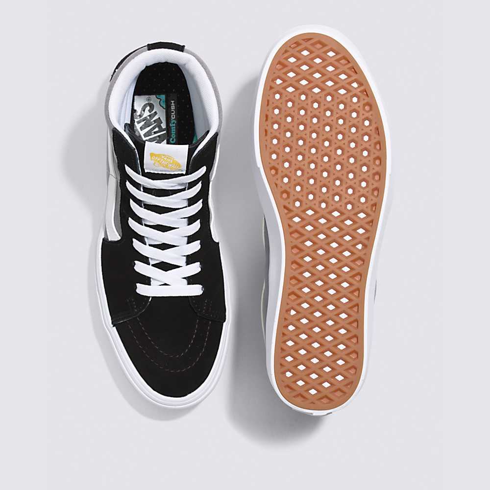 Men's Vans Showcase Comfycush Sk8-Hi Sneakers Black / Multi | USA85107