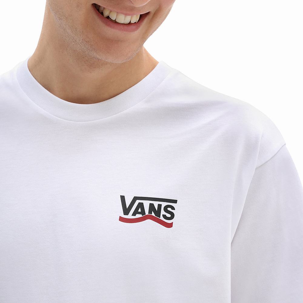 Men's Vans Sideshield T Shirts White | USA21467