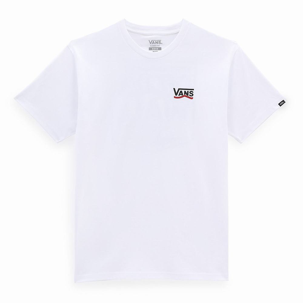 Men's Vans Sideshield T Shirts White | USA21467