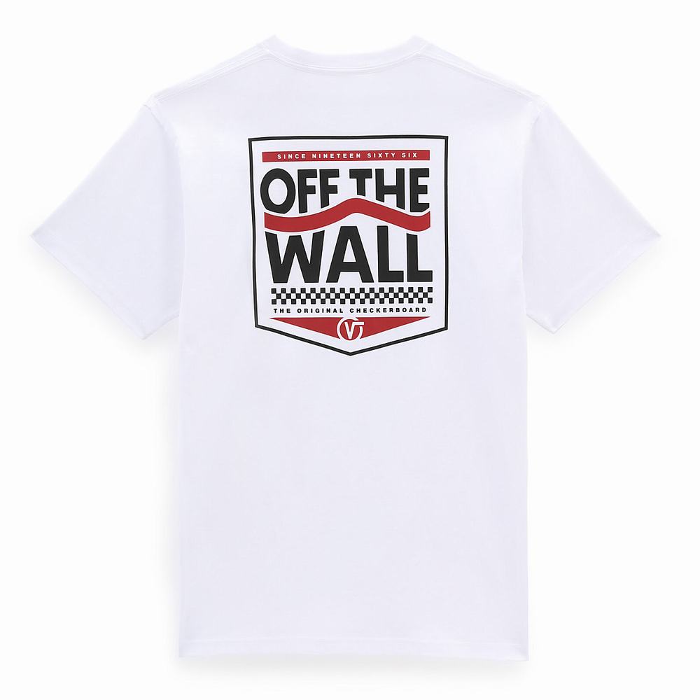 Men's Vans Sideshield T Shirts White | USA21467