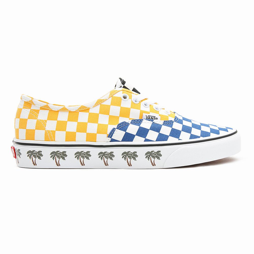 Men's Vans Sidewall Authentic Sneakers Blue / Yellow | USA27691