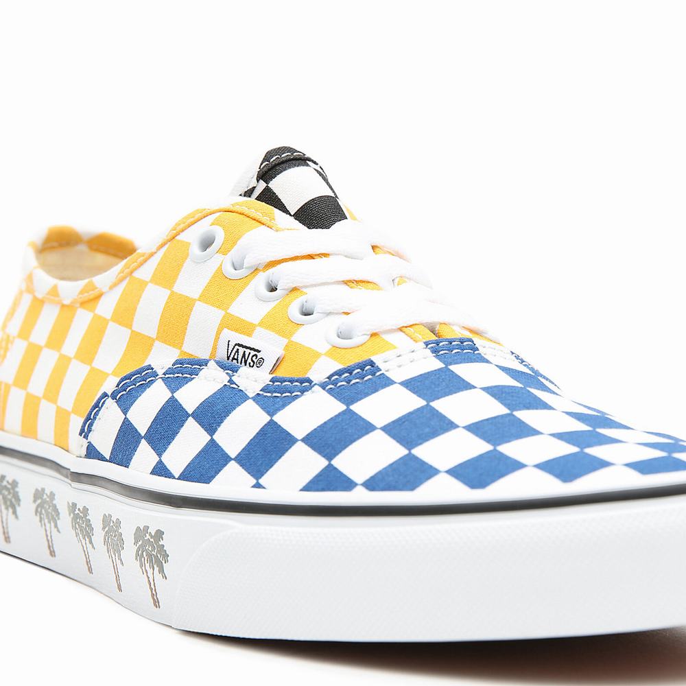 Men's Vans Sidewall Authentic Sneakers Blue / Yellow | USA27691