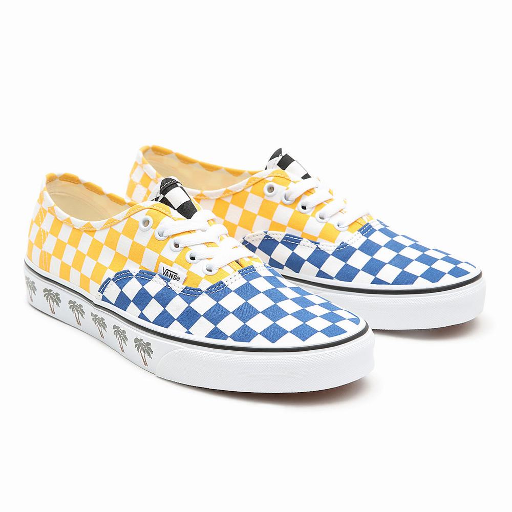 Men\'s Vans Sidewall Authentic Sneakers Blue / Yellow | USA27691