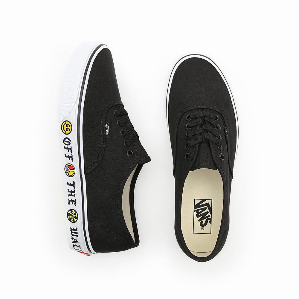 Men's Vans Sidewall Authentic Sneakers Black | USA92673