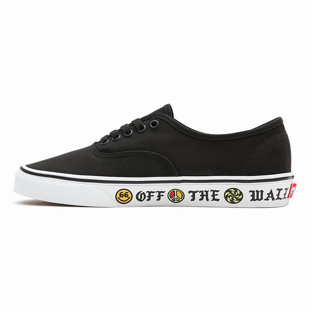 Men's Vans Sidewall Authentic Sneakers Black | USA92673