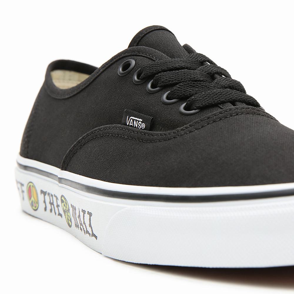 Men's Vans Sidewall Authentic Sneakers Black | USA92673