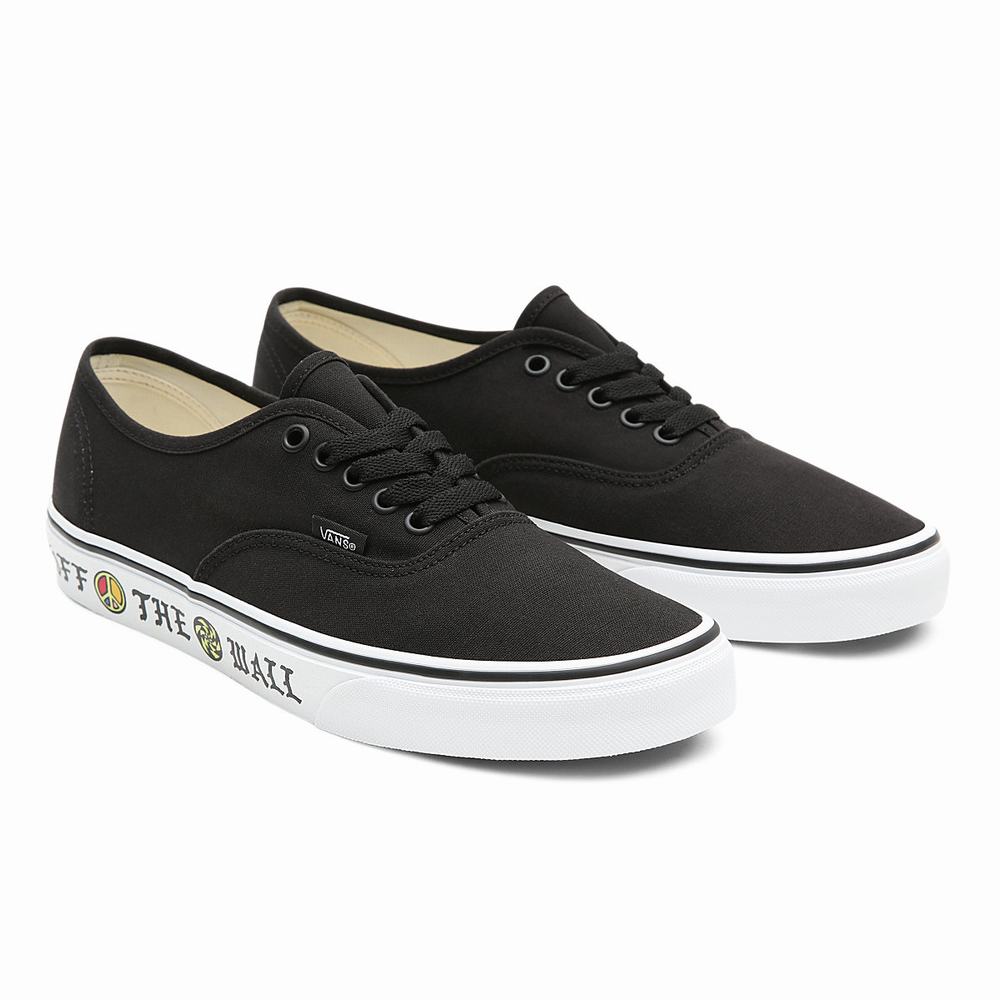 Men\'s Vans Sidewall Authentic Sneakers Black | USA92673