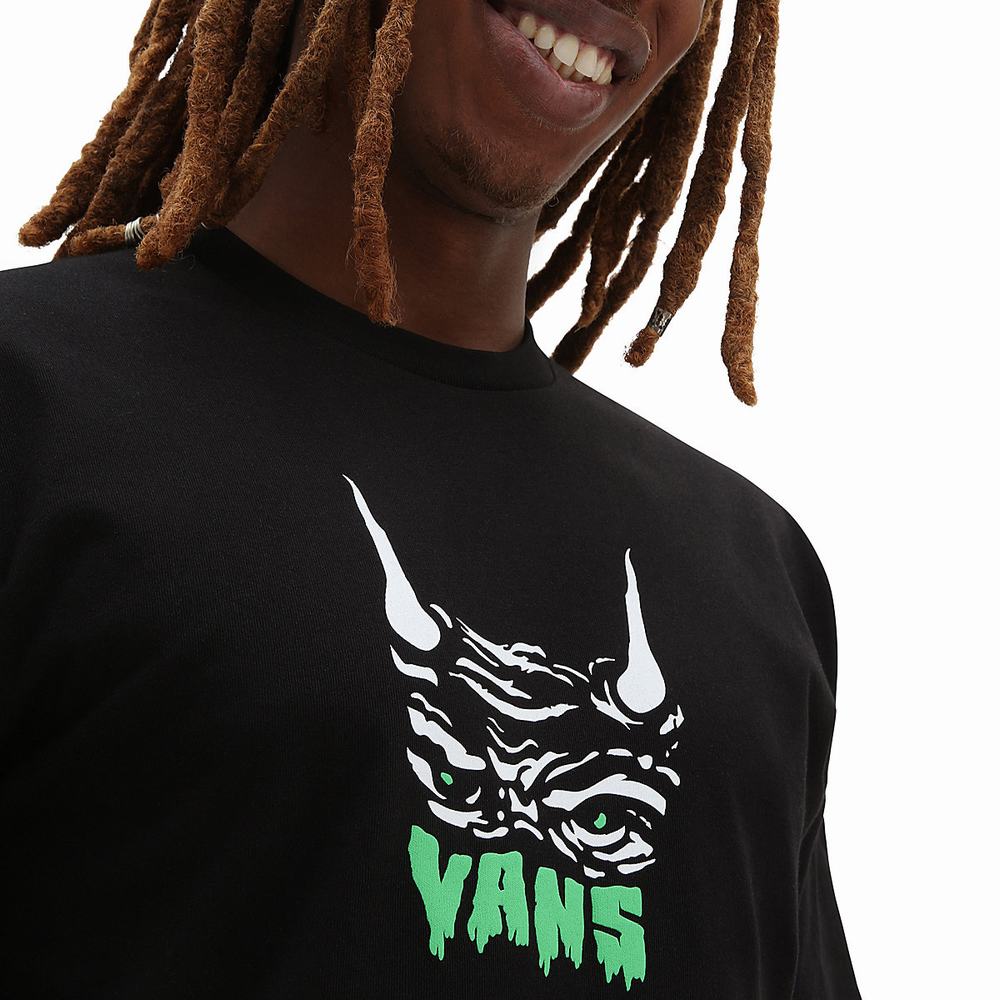 Men's Vans Silent Curse T Shirts Black | USA04329