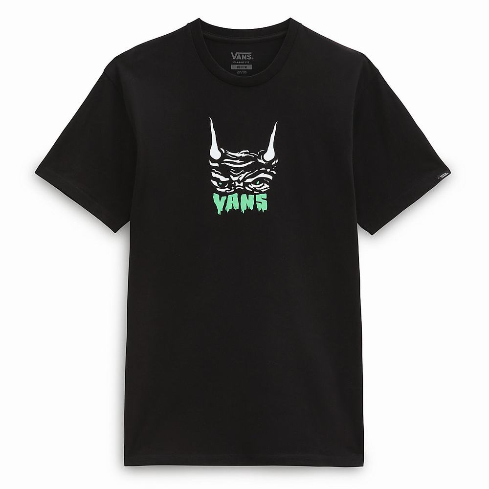 Men's Vans Silent Curse T Shirts Black | USA04329