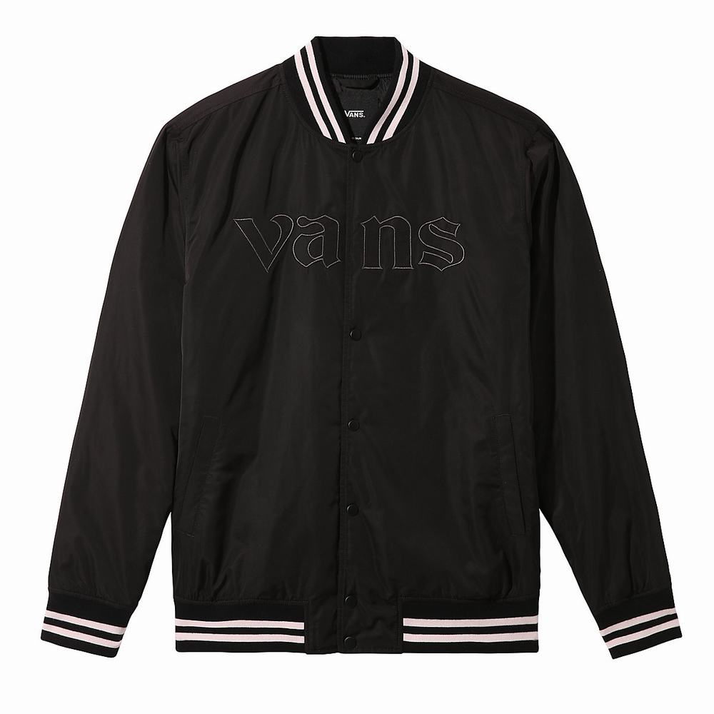 Men\'s Vans Sixty Sixers Varsity Jackets Black | USA54028