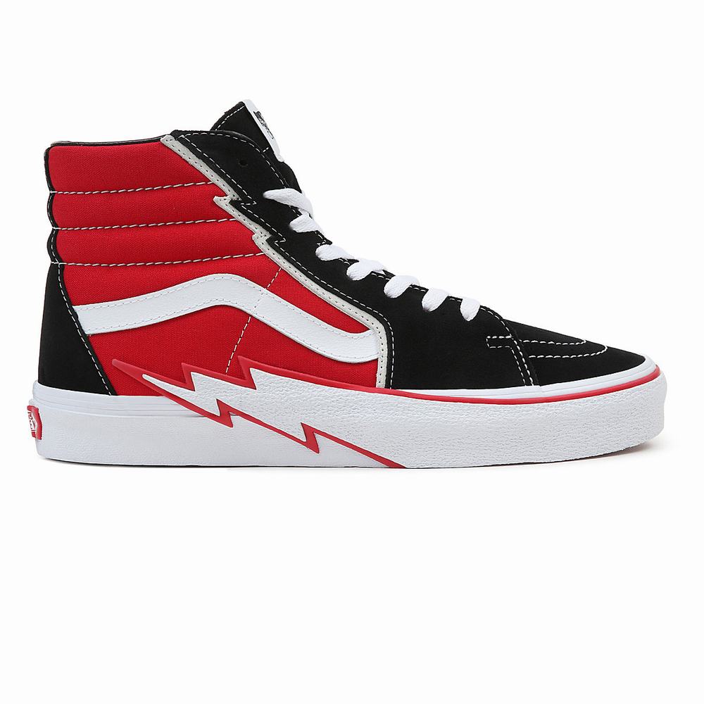 Men's Vans Sk8-Hi Bolt Sneakers Black | USA12097