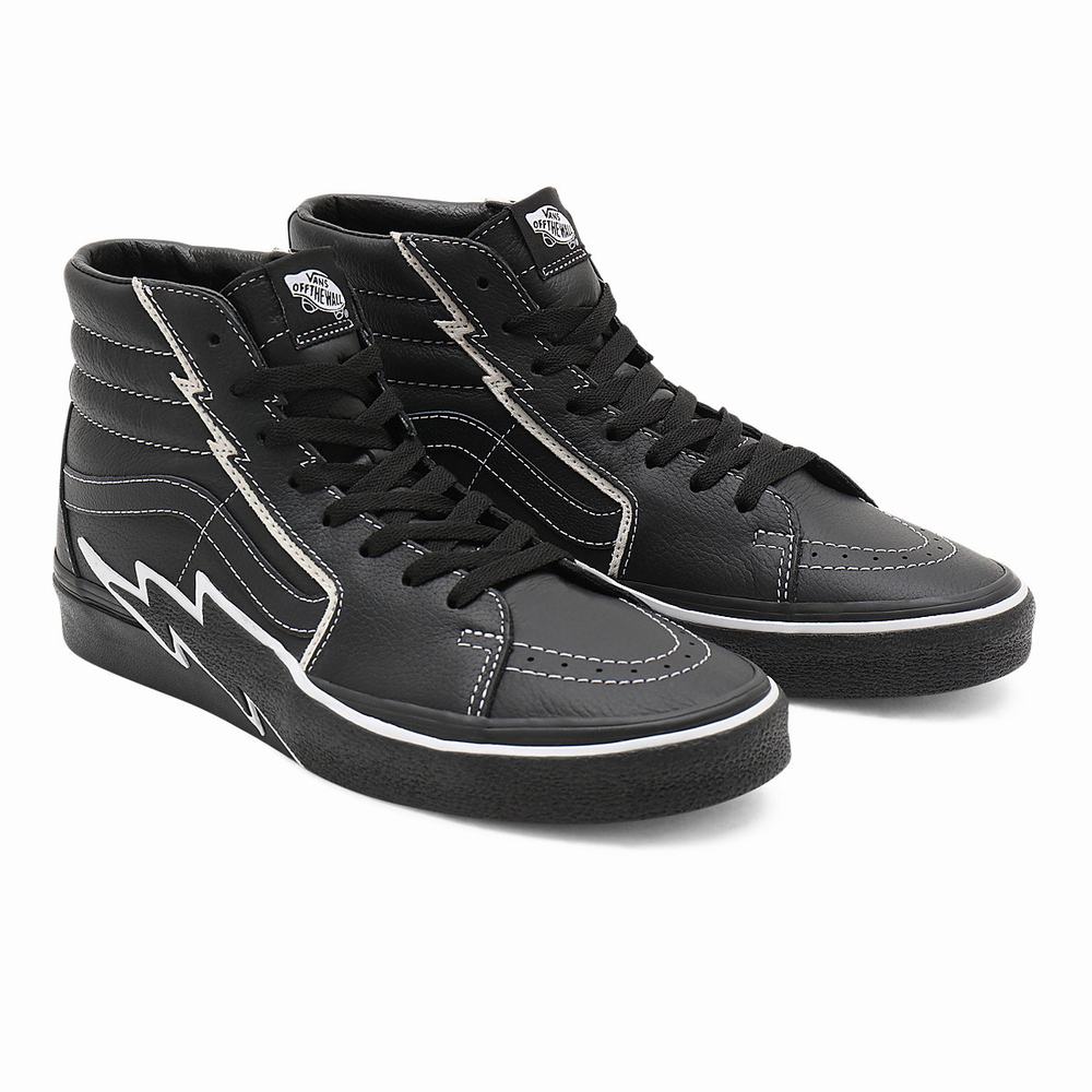 Men\'s Vans Sk8-Hi Bolt Sneakers Black | USA38520