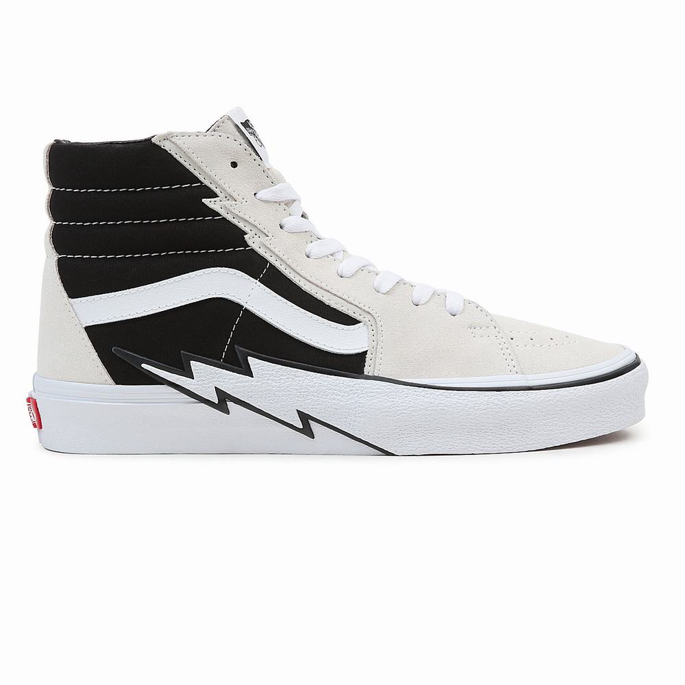 Men's Vans Sk8-Hi Bolt Sneakers Black / Beige | USA54603