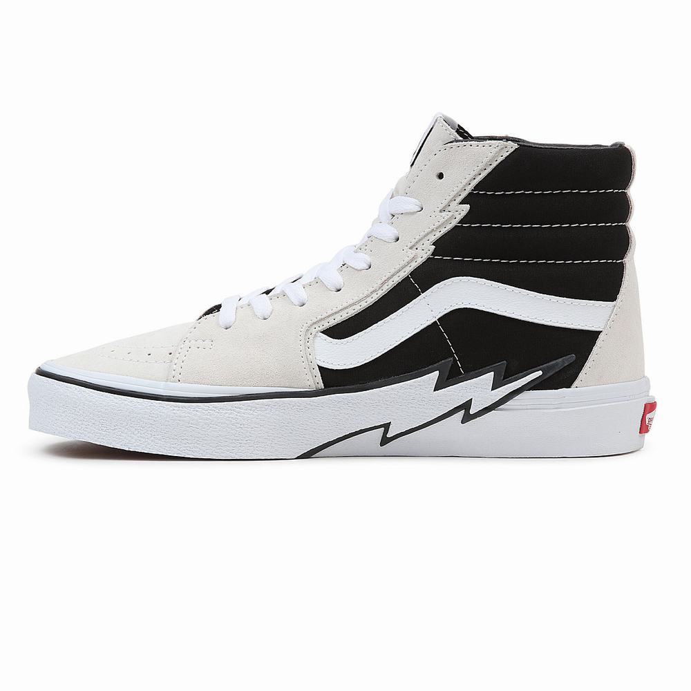 Men's Vans Sk8-Hi Bolt Sneakers Black / Beige | USA54603