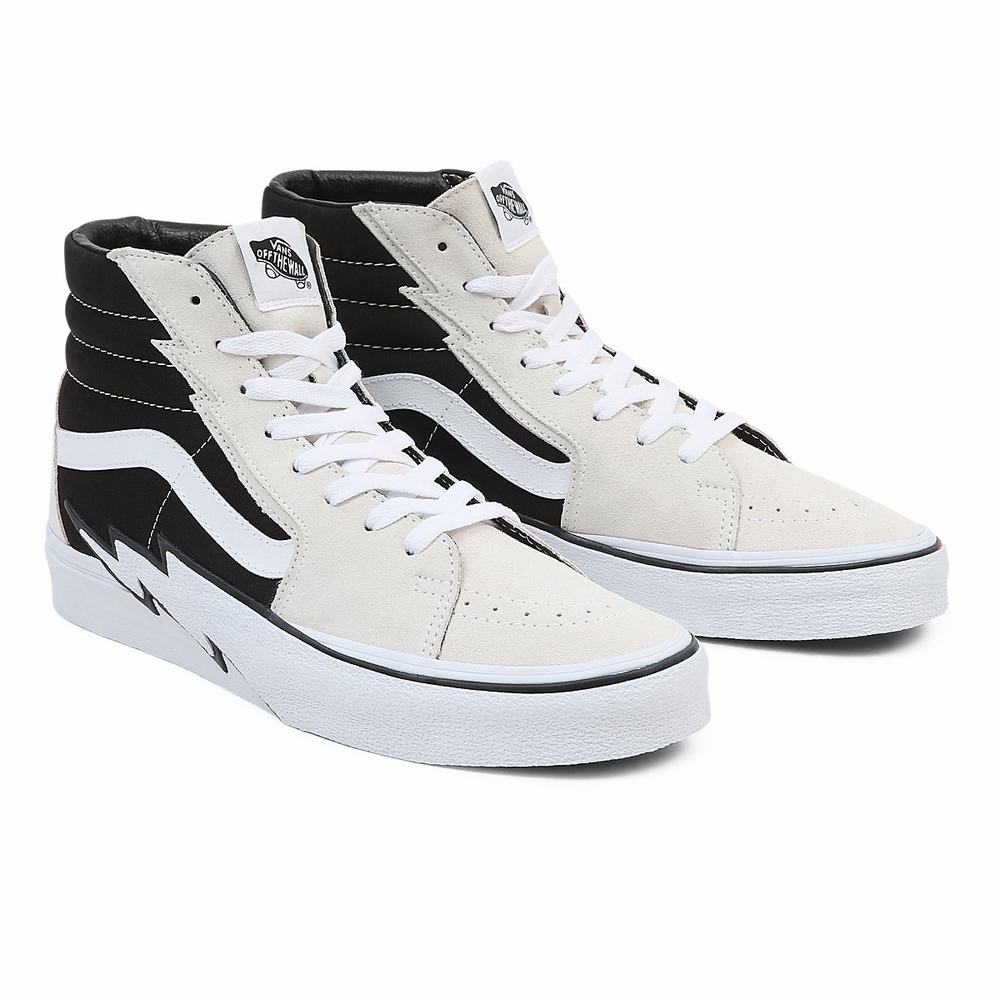 Men\'s Vans Sk8-Hi Bolt Sneakers Black / Beige | USA54603