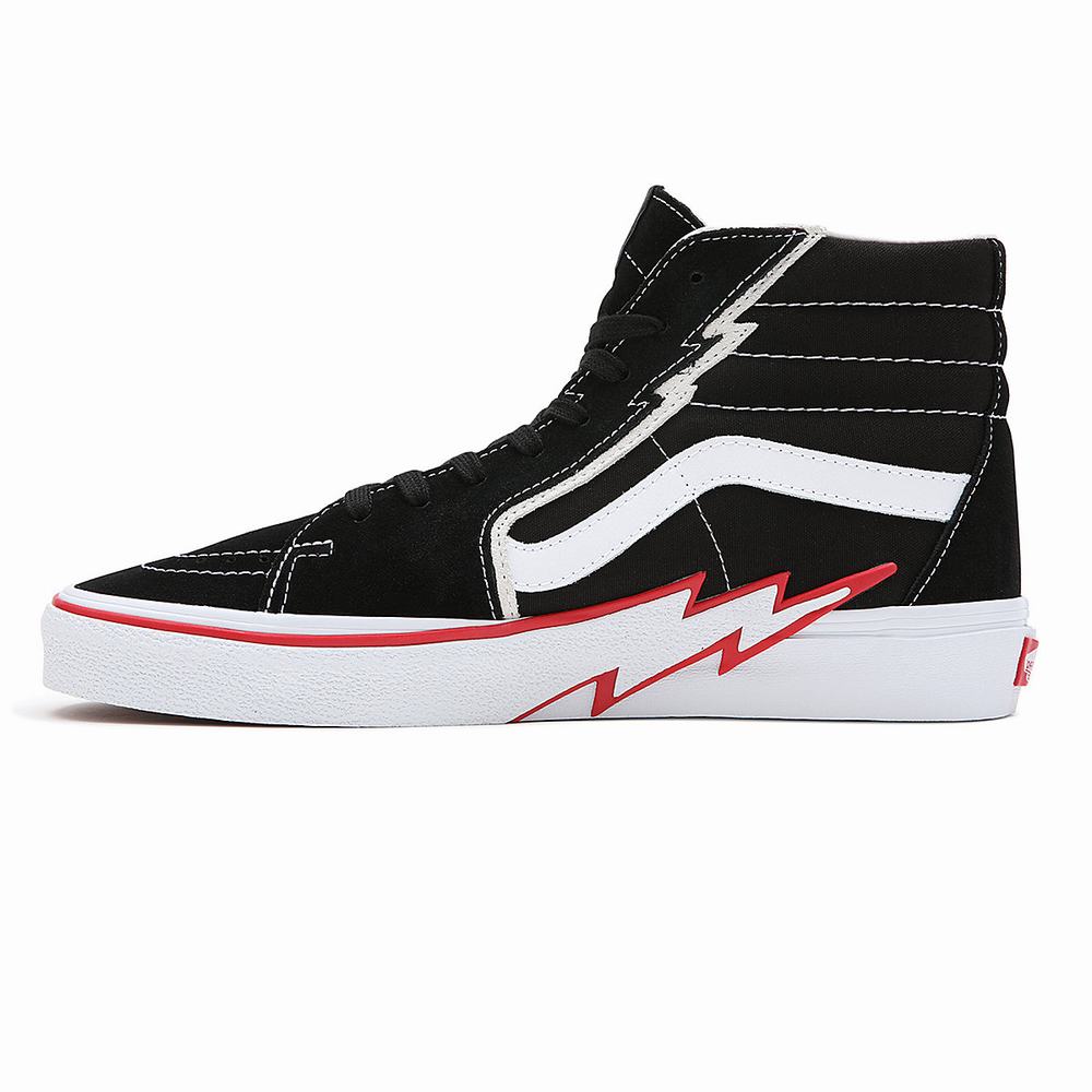 Men's Vans Sk8-Hi Bolt Sneakers Black | USA70213