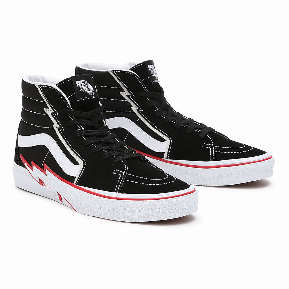 Men\'s Vans Sk8-Hi Bolt Sneakers Black | USA70213