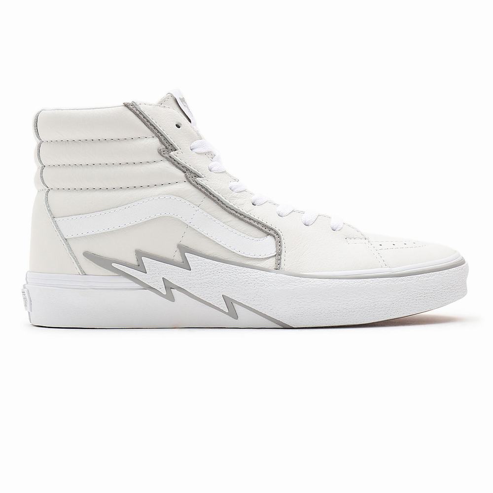 Men's Vans Sk8-Hi Bolt Sneakers White | USA61945