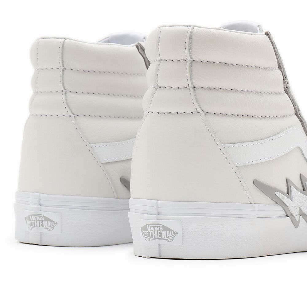 Men's Vans Sk8-Hi Bolt Sneakers White | USA61945