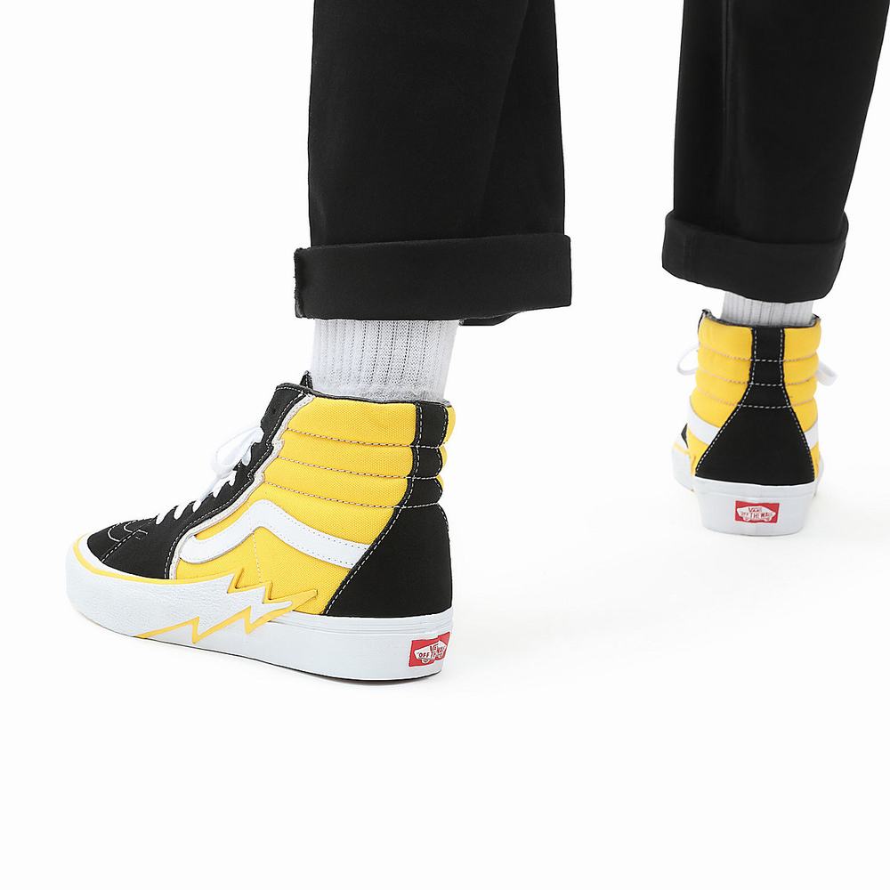 Men's Vans Sk8-Hi Bolt Sneakers Yellow | USA96043