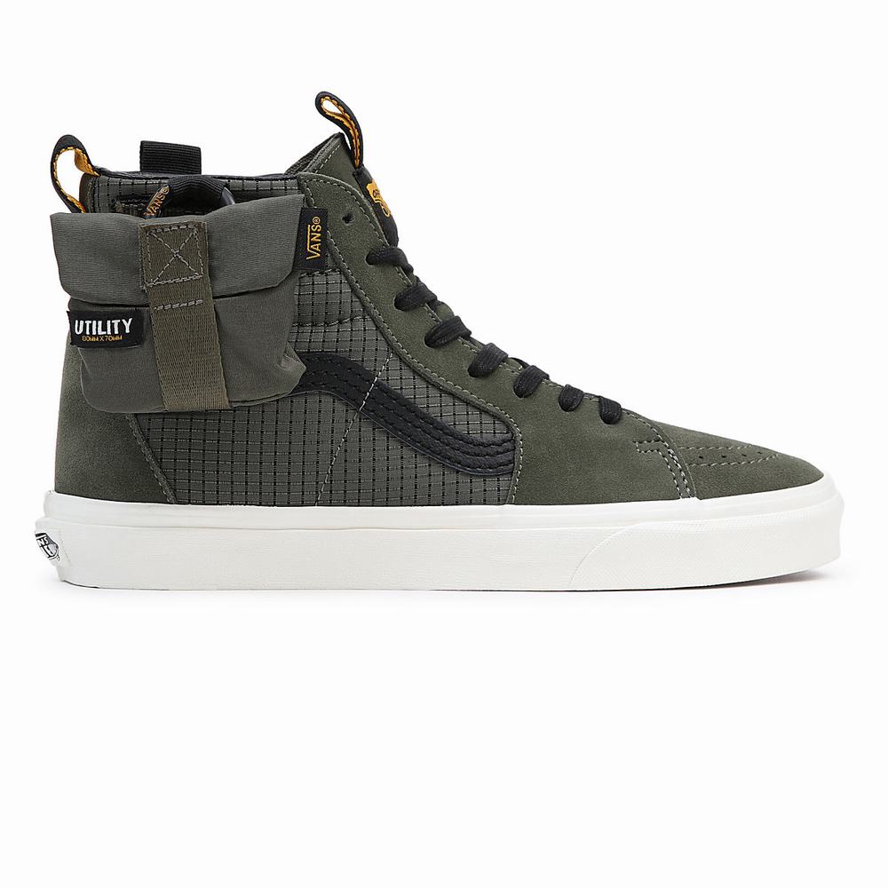 Men's Vans Sk8-Hi Cmty Sneakers Green | USA72635