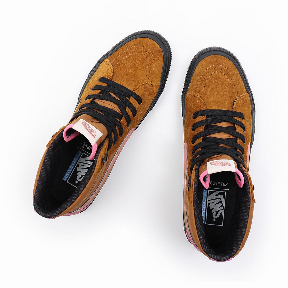 Men's Vans Sk8-Hi Gore-Tex Sneakers Brown | USA45386