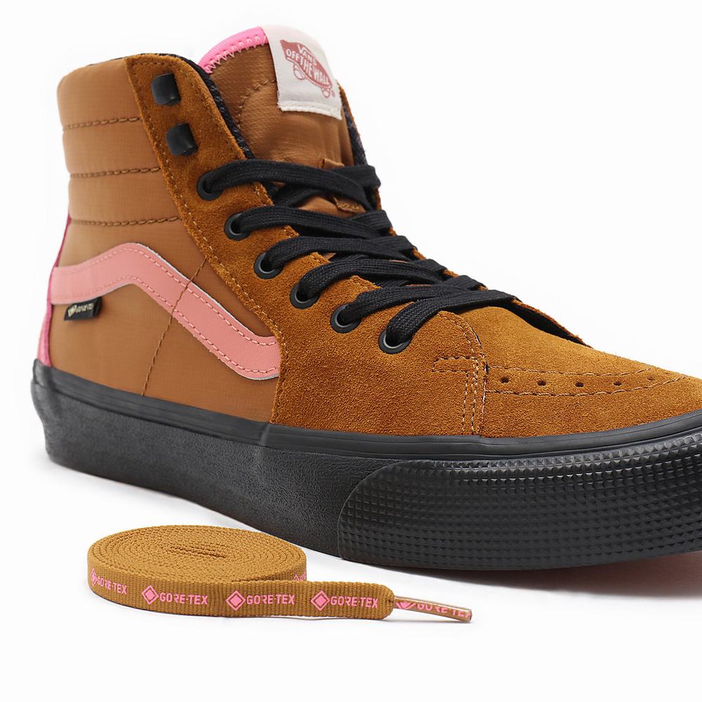 Men's Vans Sk8-Hi Gore-Tex Sneakers Brown | USA45386