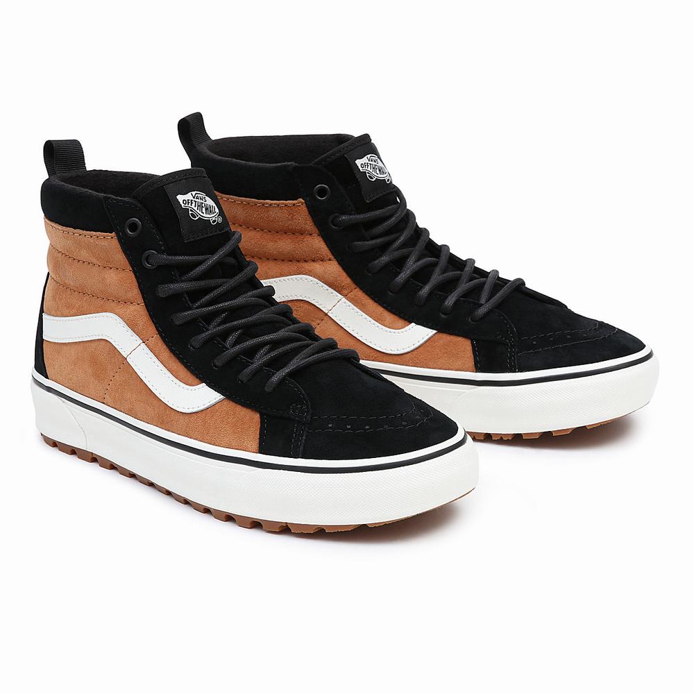 Men\'s Vans Sk8-Hi MTE-1 Sneakers Black / Brown | USA97563