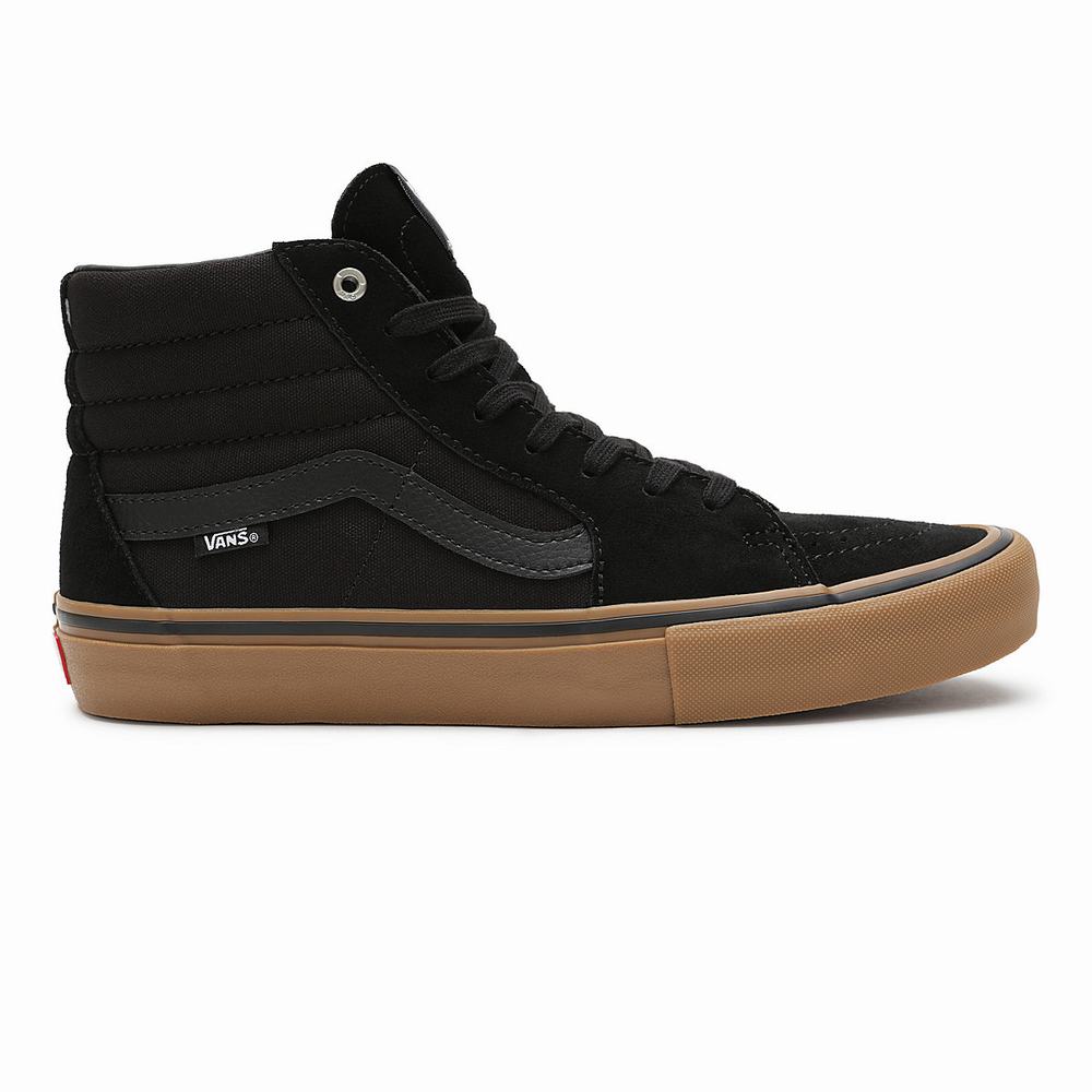 Men's Vans Sk8-Hi Pro Sneakers Black | USA34165