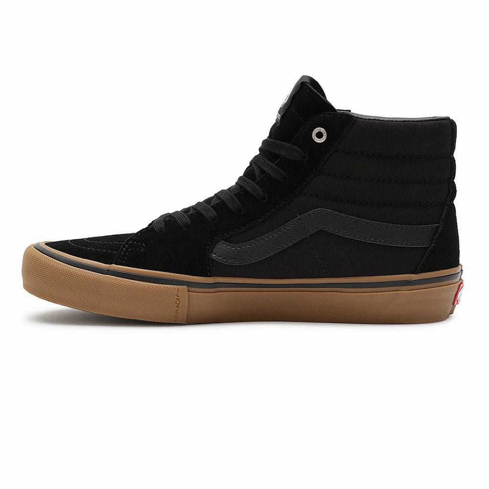 Men's Vans Sk8-Hi Pro Sneakers Black | USA34165