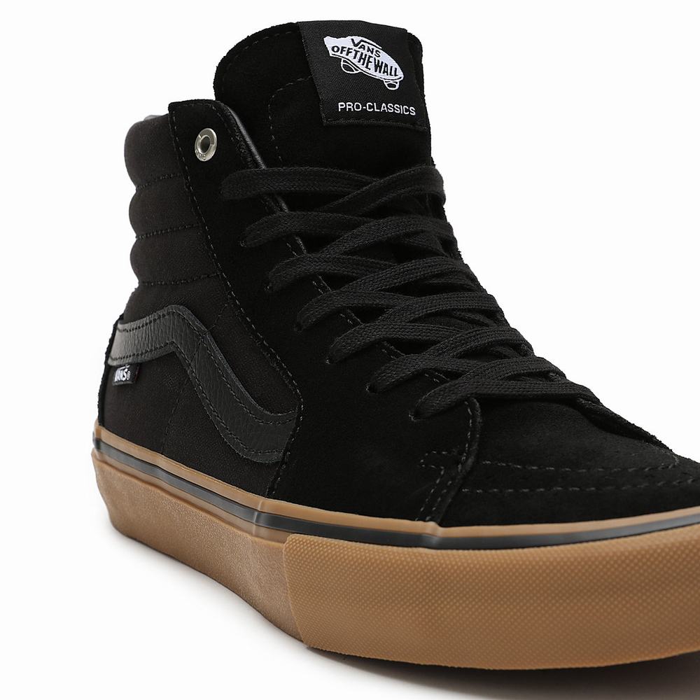 Men's Vans Sk8-Hi Pro Sneakers Black | USA34165