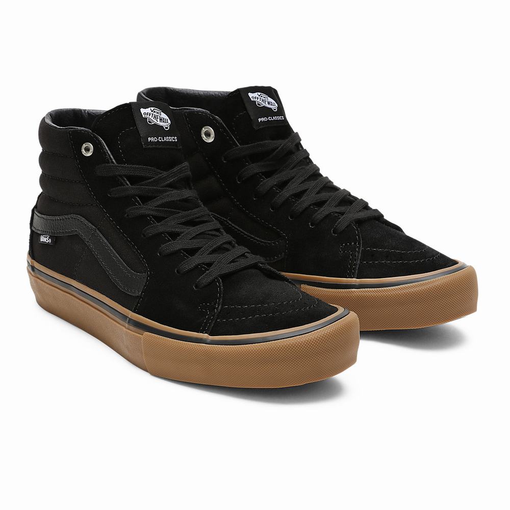 Men\'s Vans Sk8-Hi Pro Sneakers Black | USA34165