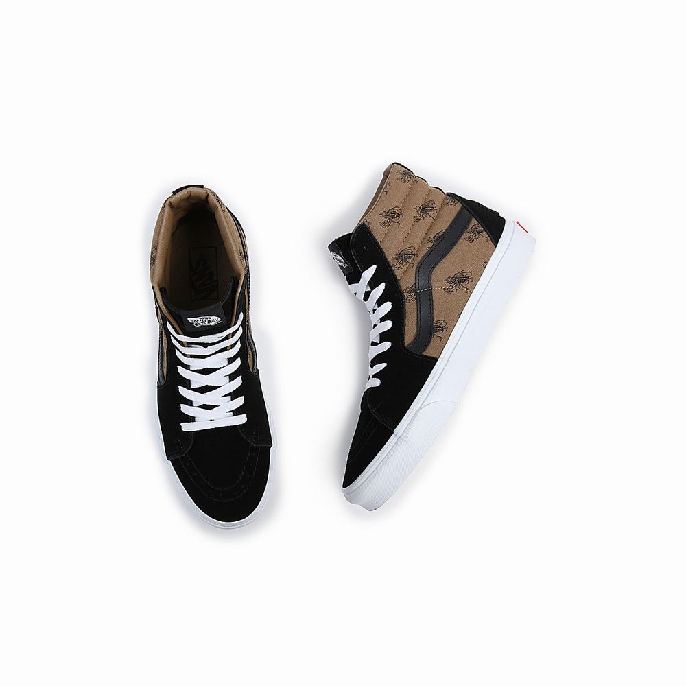 Men's Vans Sk8-Hi Sneakers Black / Brown | USA31258