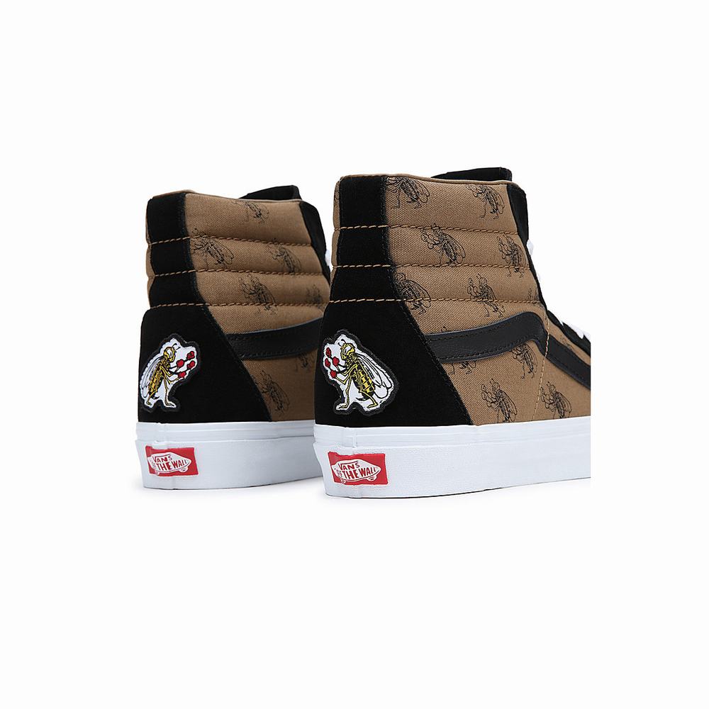 Men's Vans Sk8-Hi Sneakers Black / Brown | USA31258