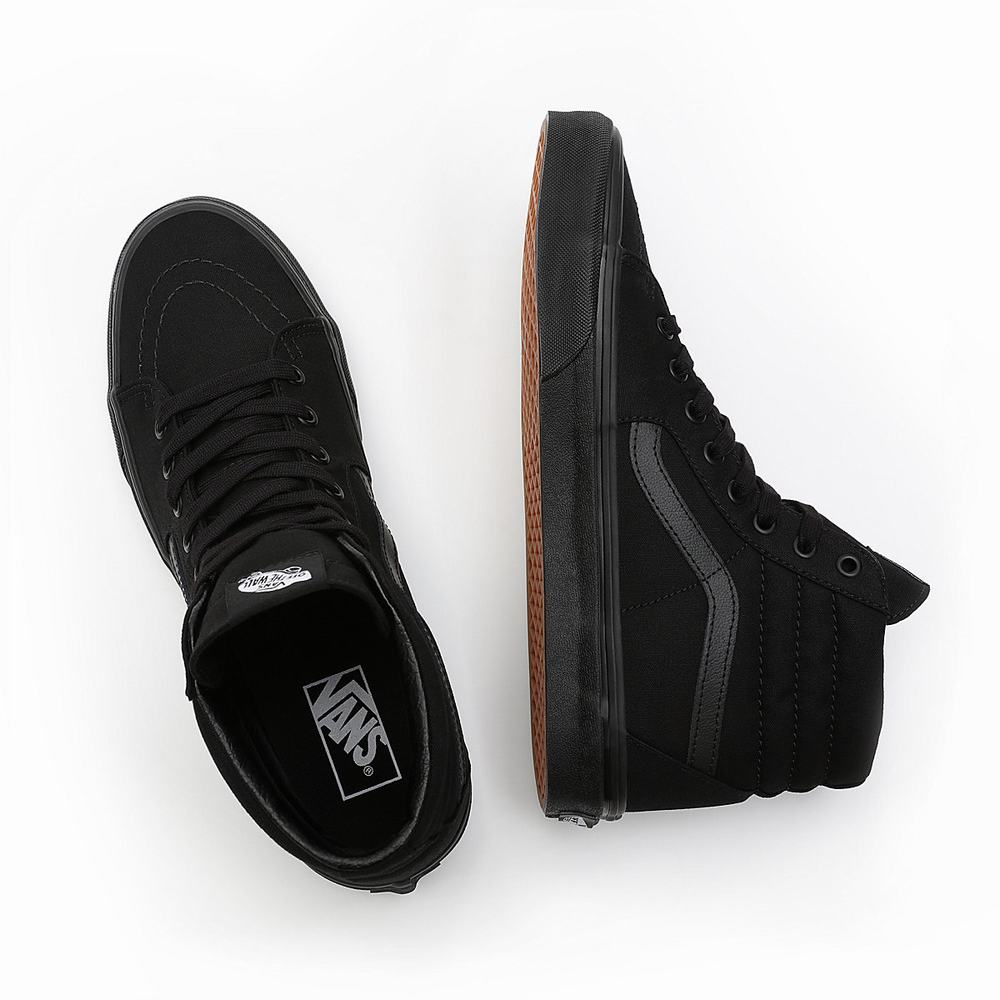 Men's Vans Sk8-Hi Sneakers Black | USA48613