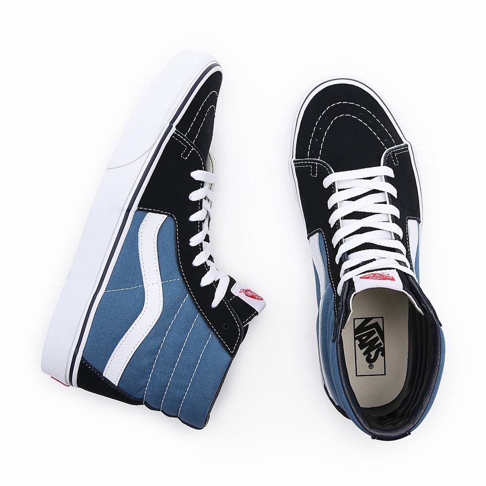 Men's Vans Sk8-Hi Sneakers Blue | USA03781