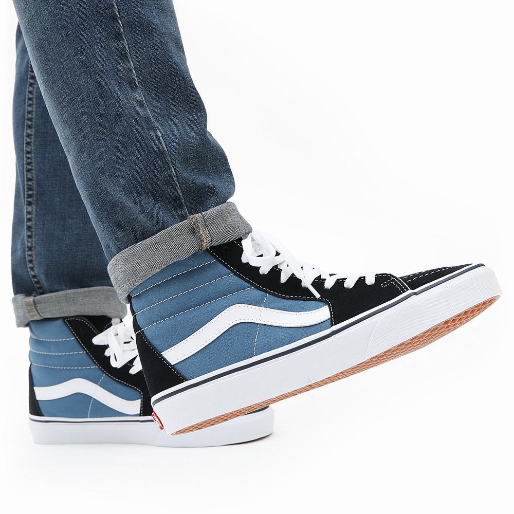 Men's Vans Sk8-Hi Sneakers Blue | USA03781