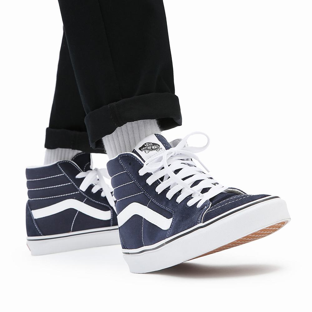 Men's Vans Sk8-Hi Sneakers Blue | USA39568