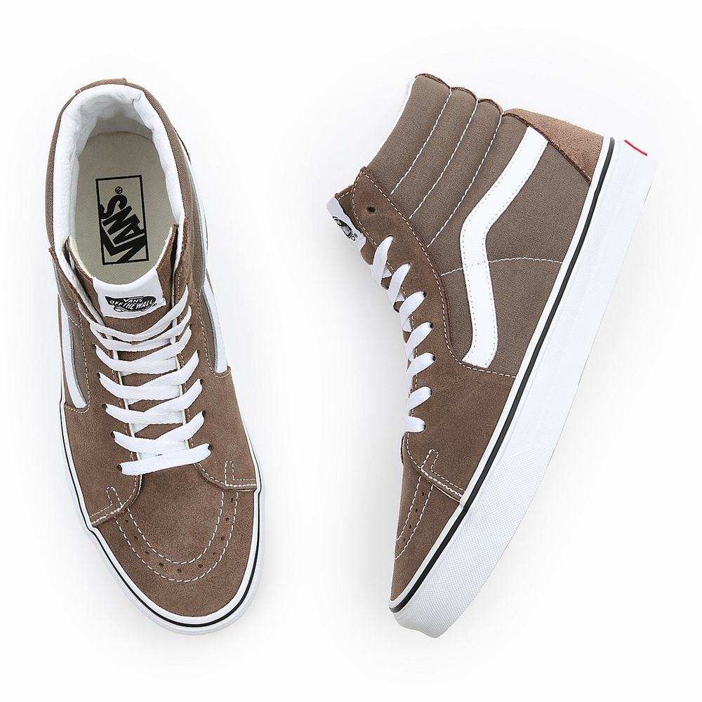 Men's Vans Sk8-Hi Sneakers Brown | USA61298