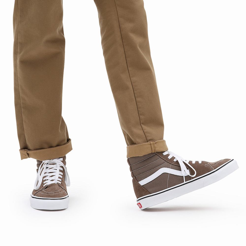 Men's Vans Sk8-Hi Sneakers Brown | USA61298