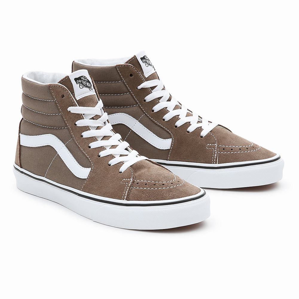 Men\'s Vans Sk8-Hi Sneakers Brown | USA61298