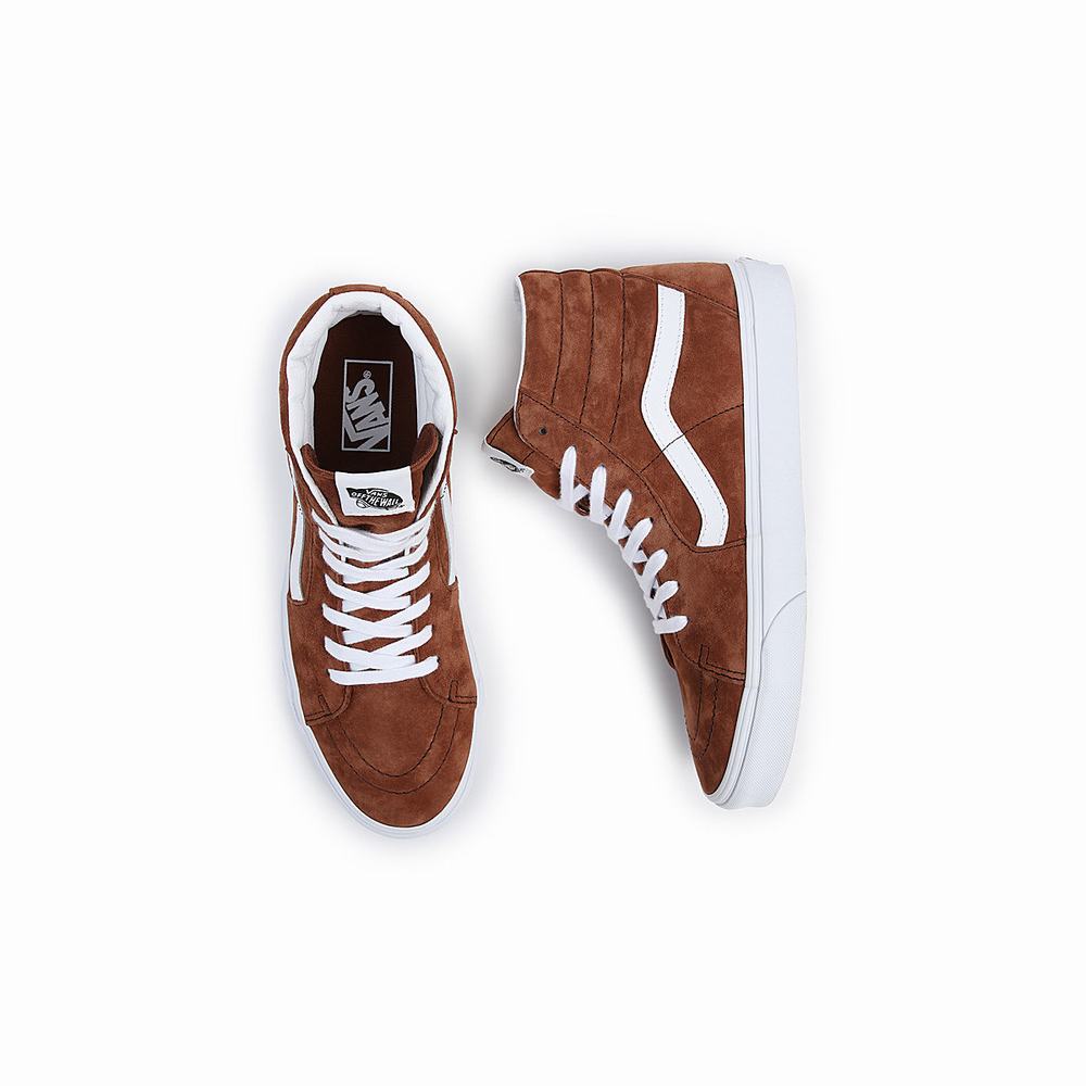 Men's Vans Sk8-Hi Sneakers Brown | USA64539